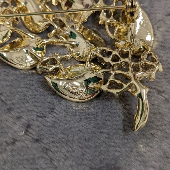 Vintage 1950's Signed Lisner Textured Leaf/Branch Brooche - Picture 11 of 12